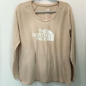 The North Face Women’s Long Sleeve T Shirt Size XL Beige Tan Khaki Cotton Blend